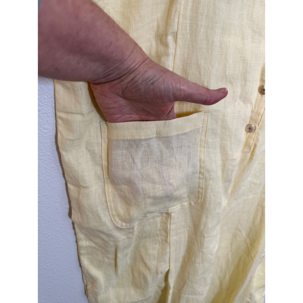 NOMAD The Label French Linen Sleeveless Jumpsuit Size M Pale Yellow Beachy NEW‎ - Picture 6 of 12